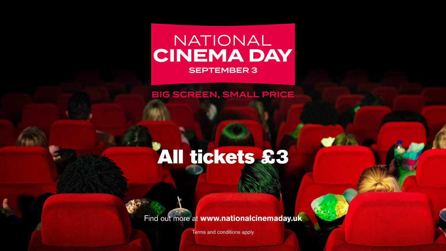 National Cinema Day Coming to the UK on September 3 with £3 Tickets for